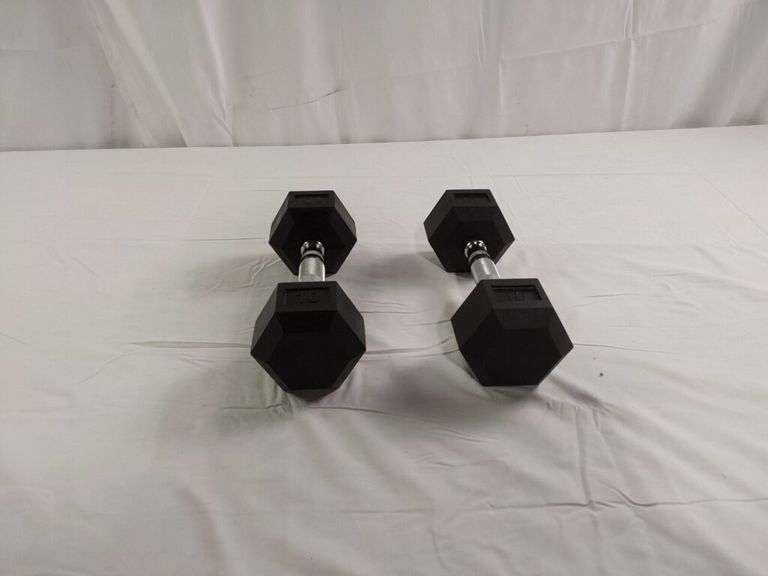 Pair of Rubber 10lb Dumbbells