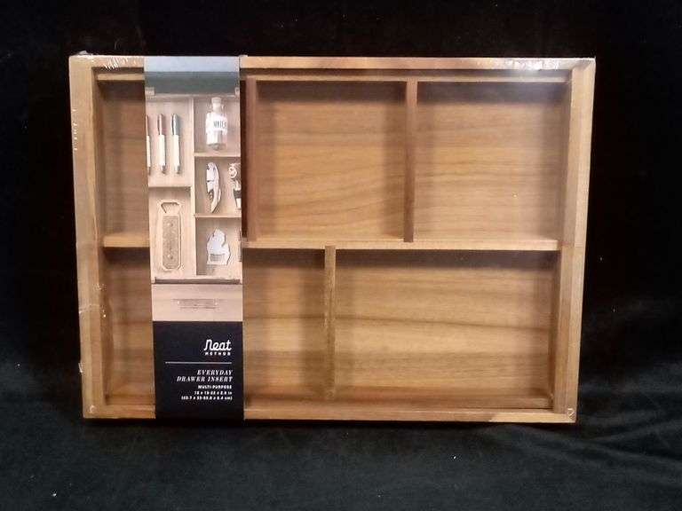 Neat Method Expandable Multi Purpose Wood Drawer Insert – 18" x 13-22" x 2.5"